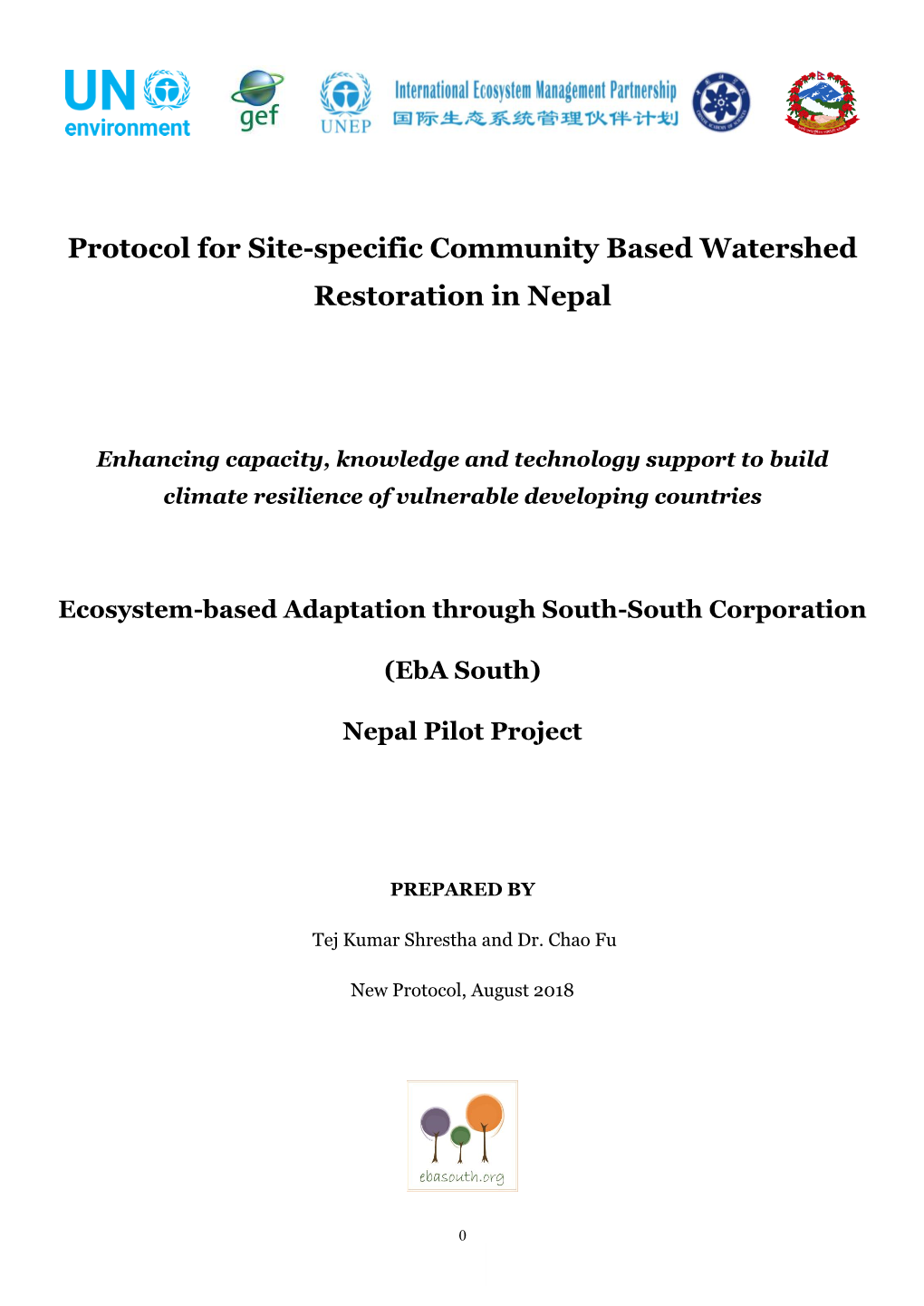 Protocol for Site-Specific Community Based Watershed Restoration in Nepal