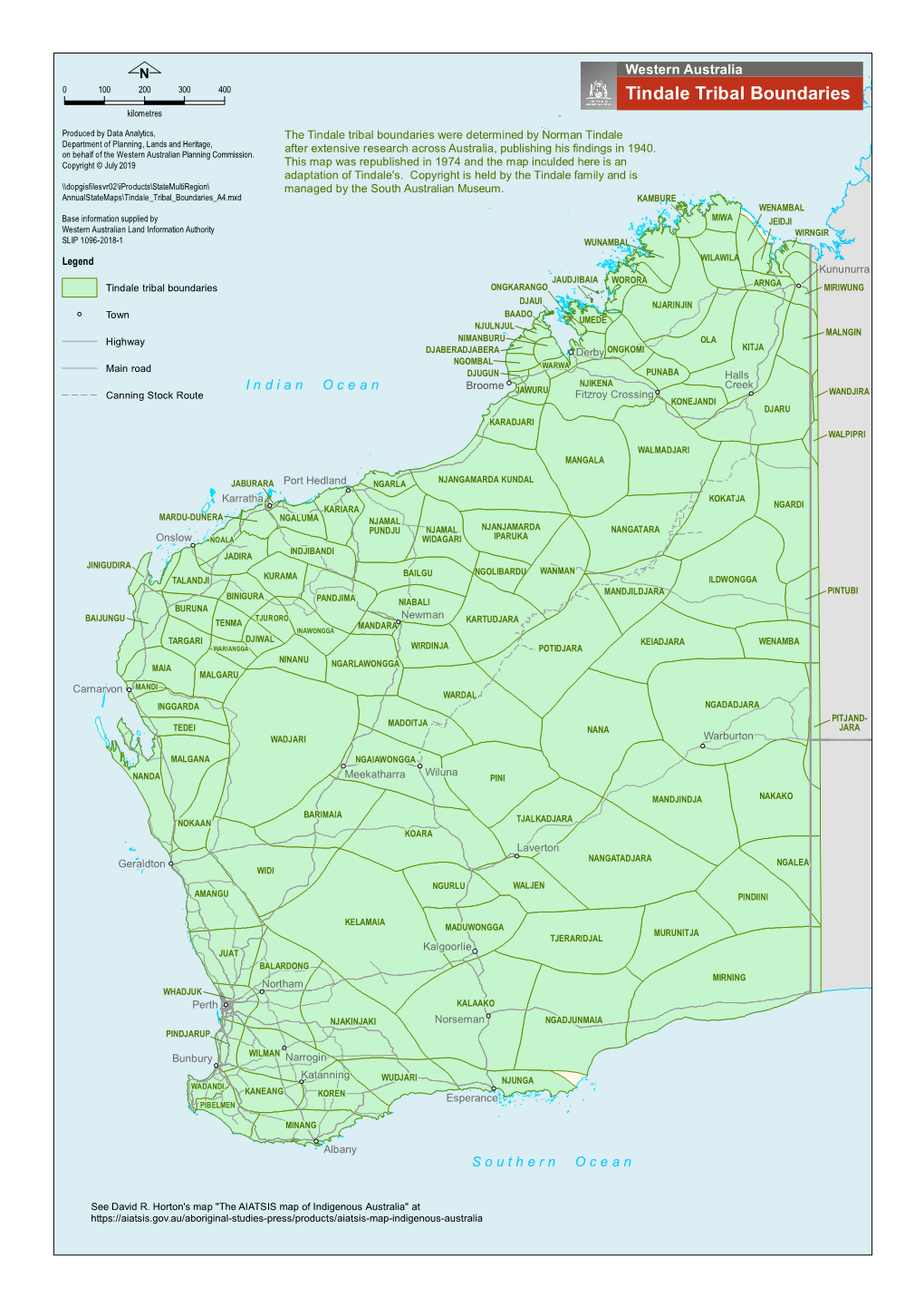 Tindale Tribal Boundaries