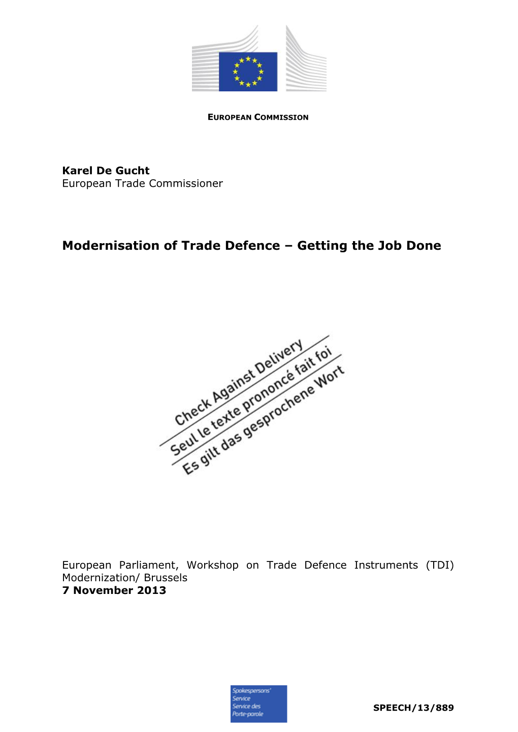 Modernisation of Trade Defence – Getting the Job Done