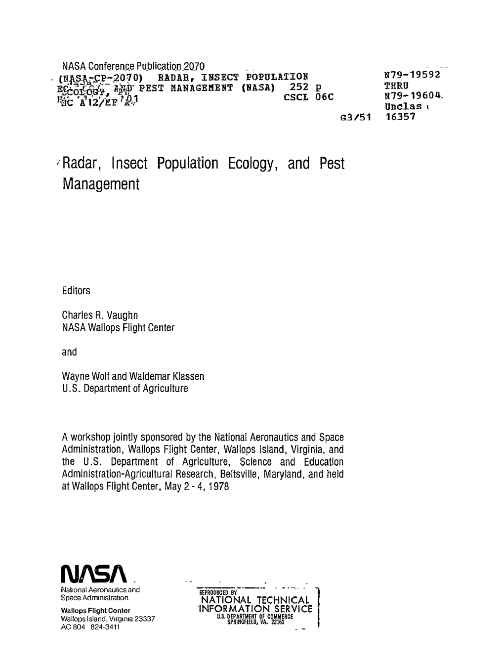 Radar, Insect Population Ecology, and Pest Management