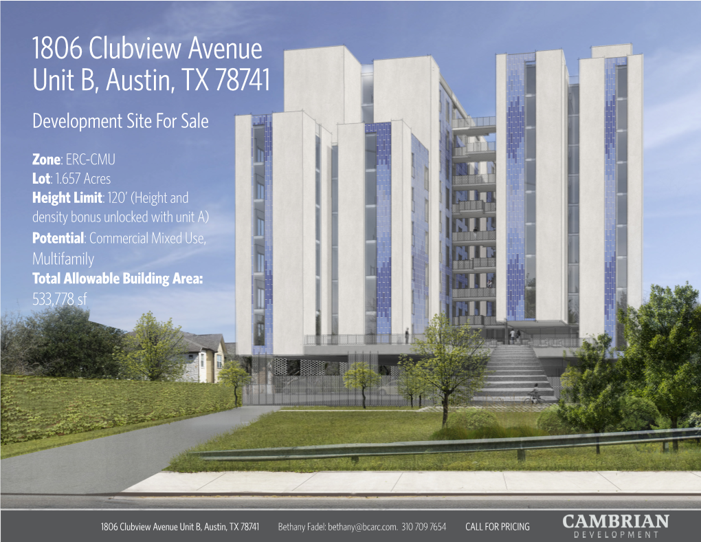 1806 Clubview Avenue Unit B, Austin, TX 78741 Development Site for Sale