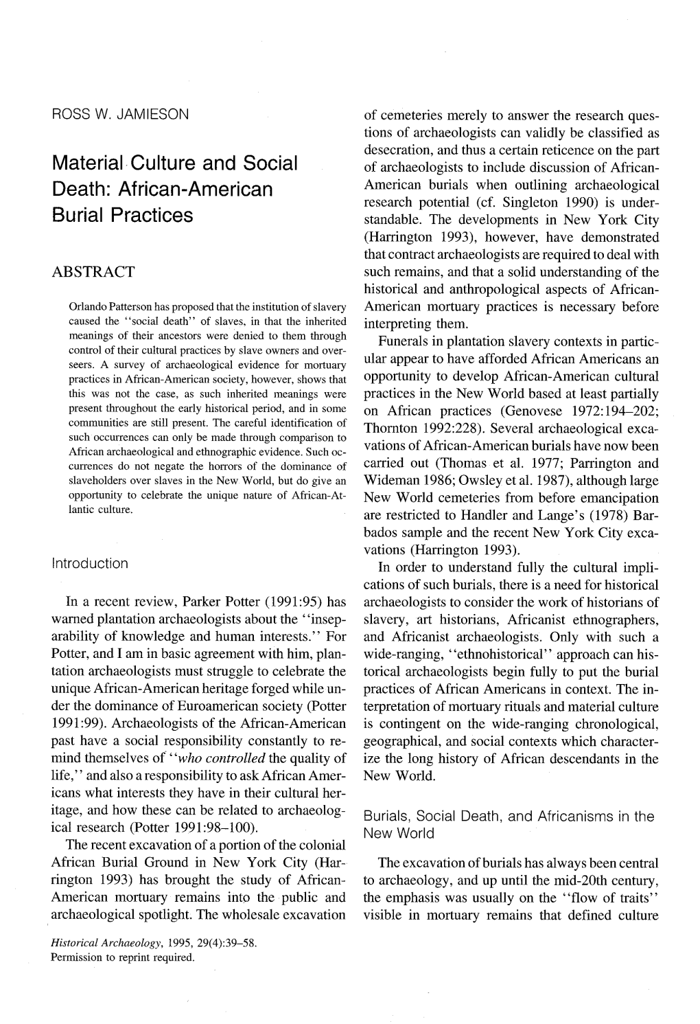 African-American Burial Practices