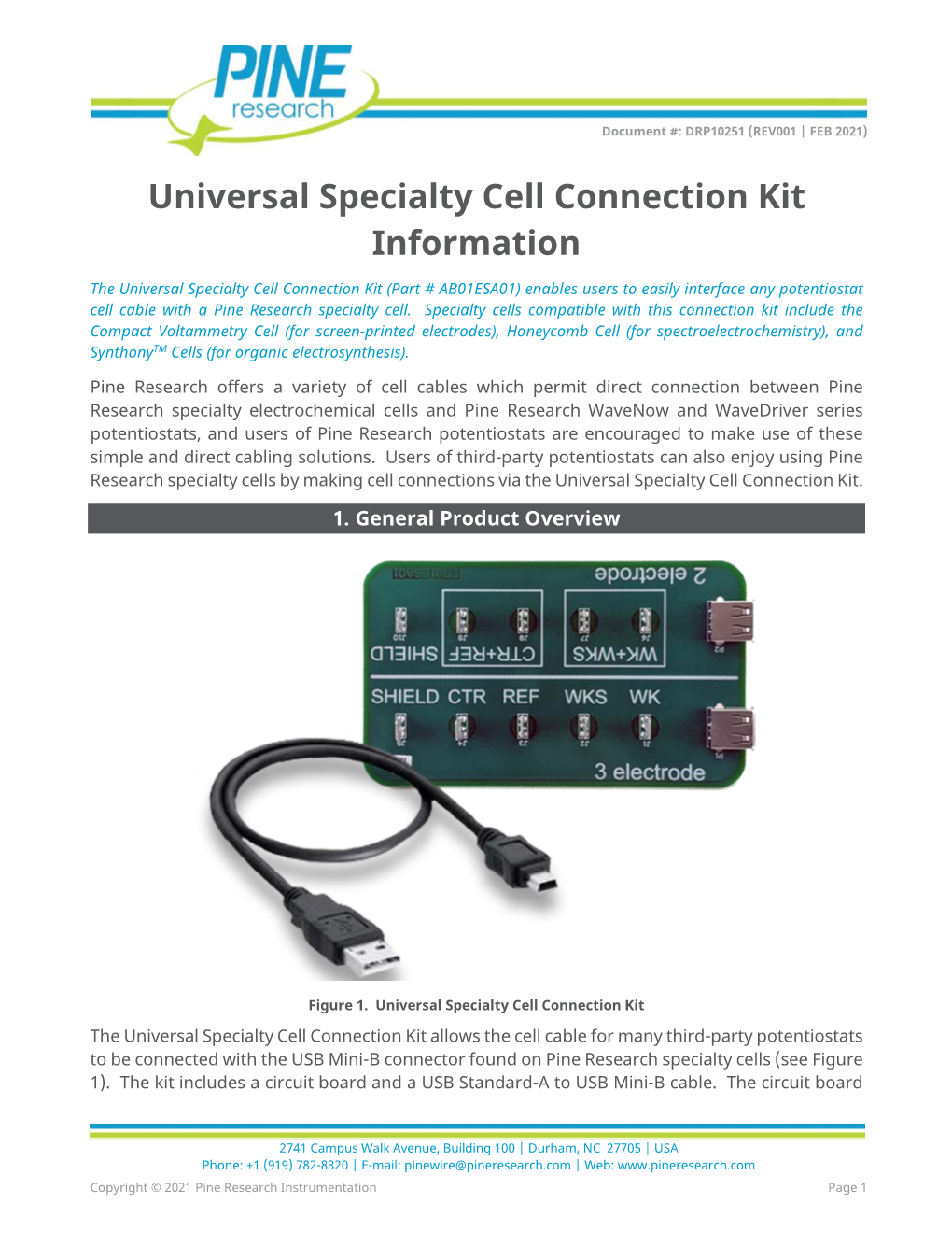 Universal Specialty Cell Connection Kit Information