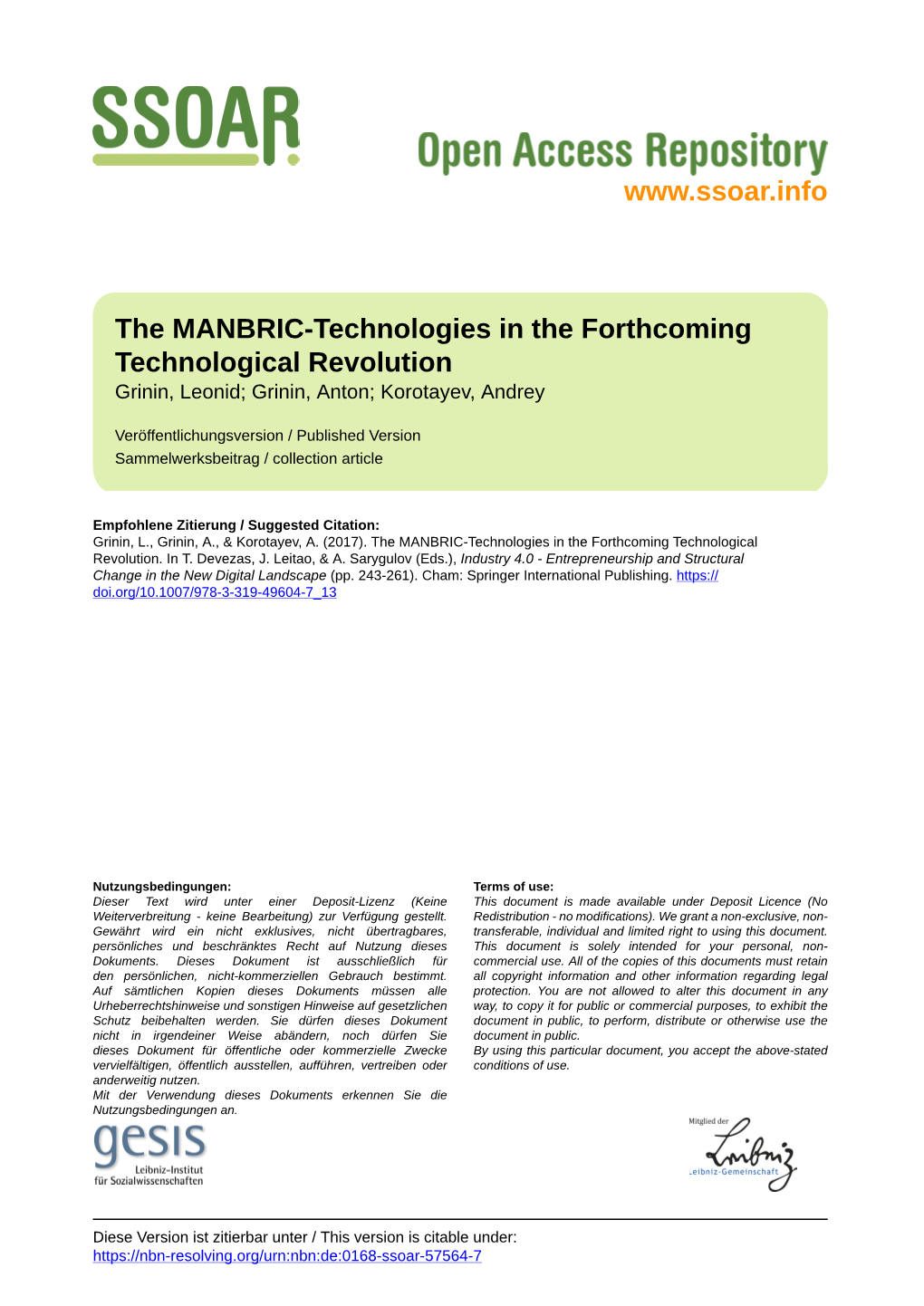 The MANBRIC-Technologies in The