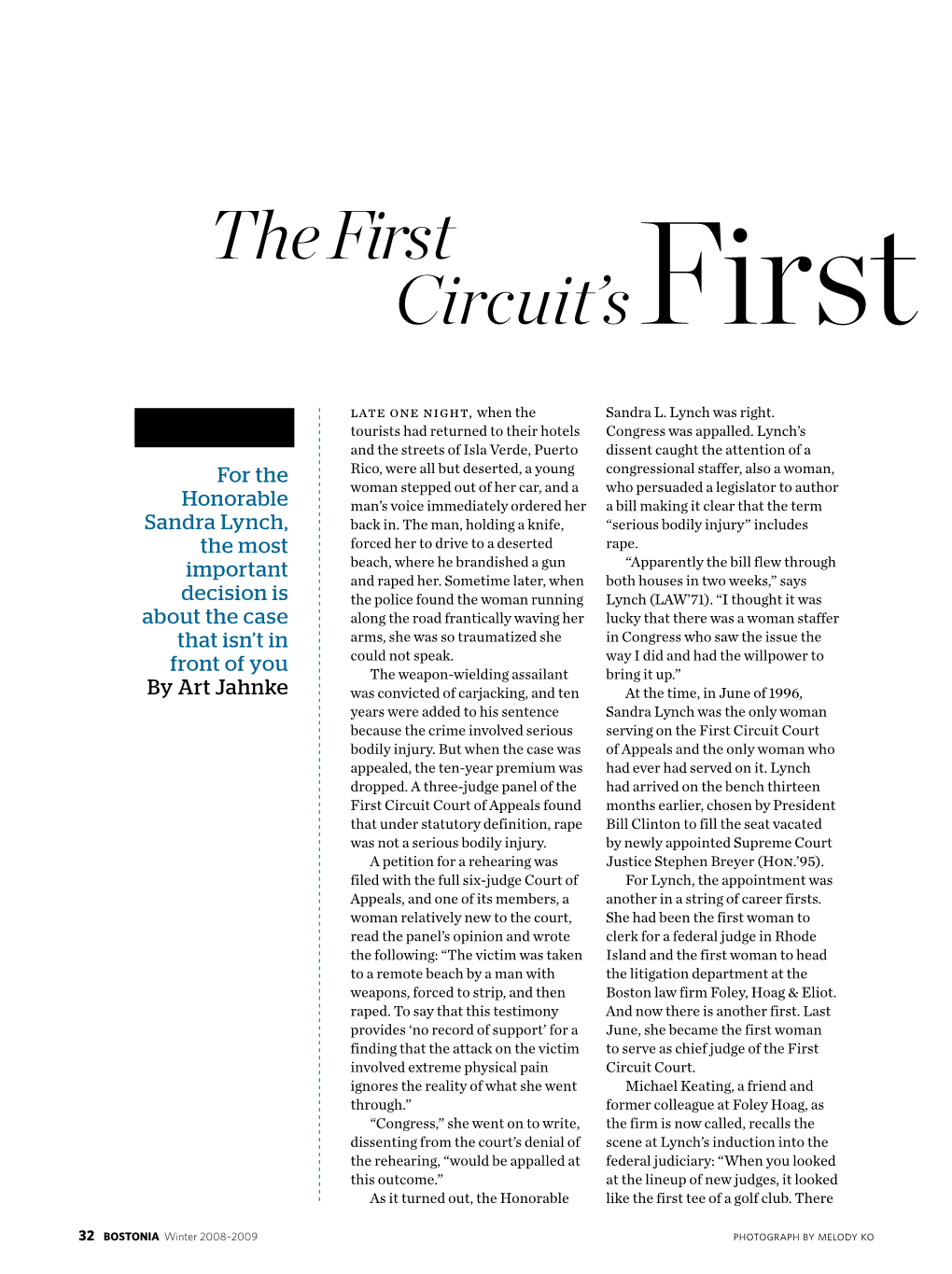 The First Circuit'sfirst Woman