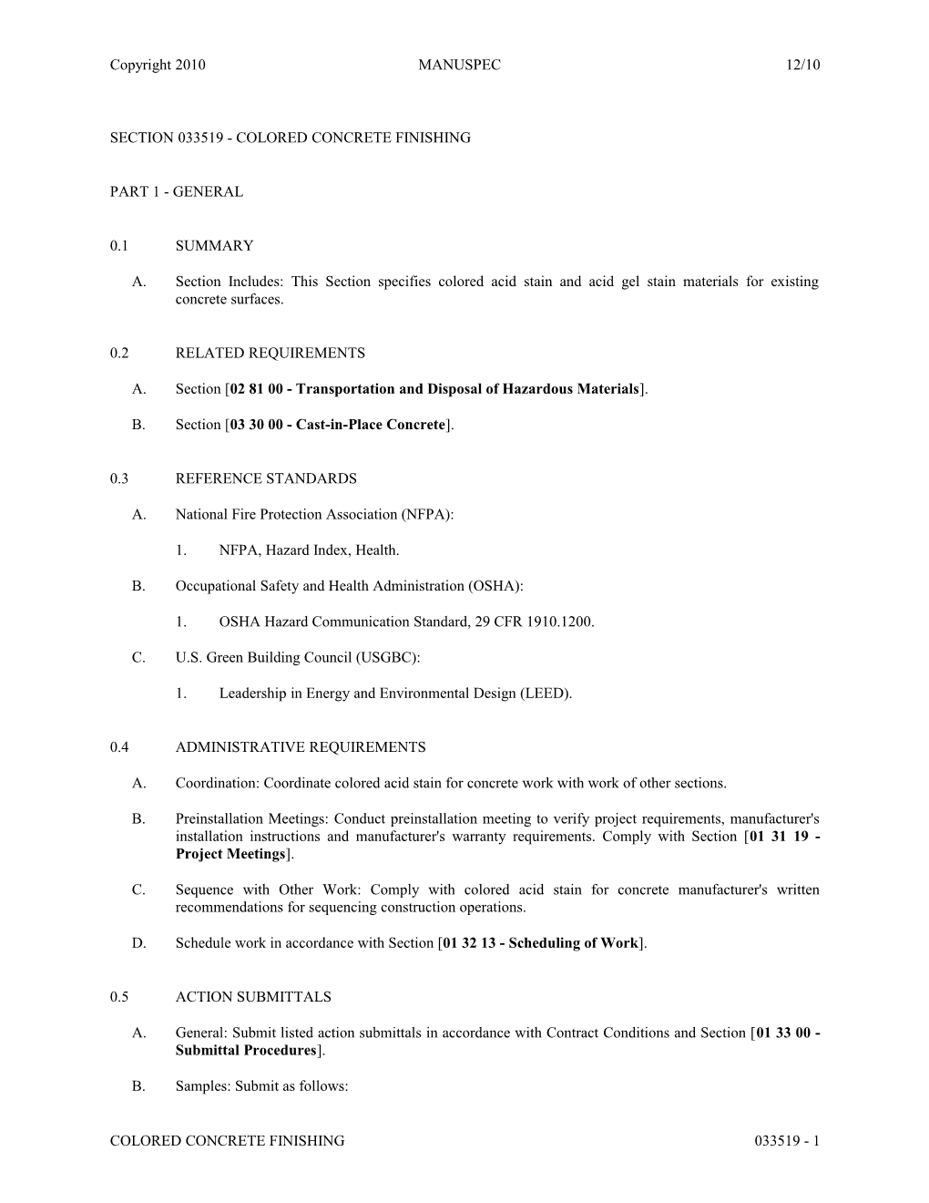 Section 033519 - Colored Concrete Finishing