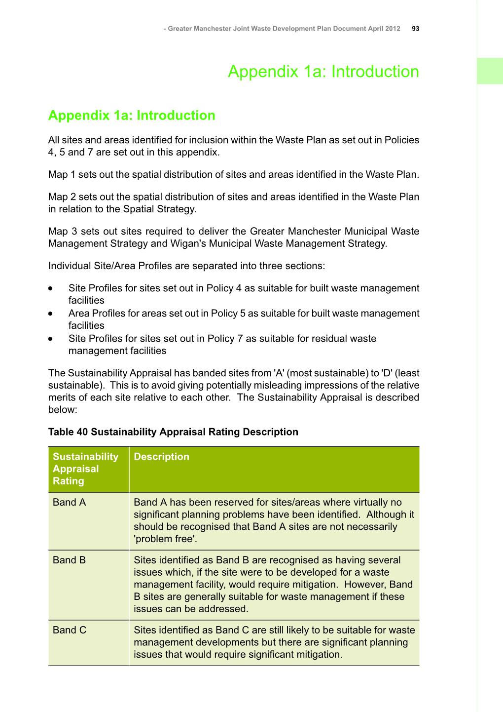 Greater Manchester Joint Waste Development Plan Document April 2012 93