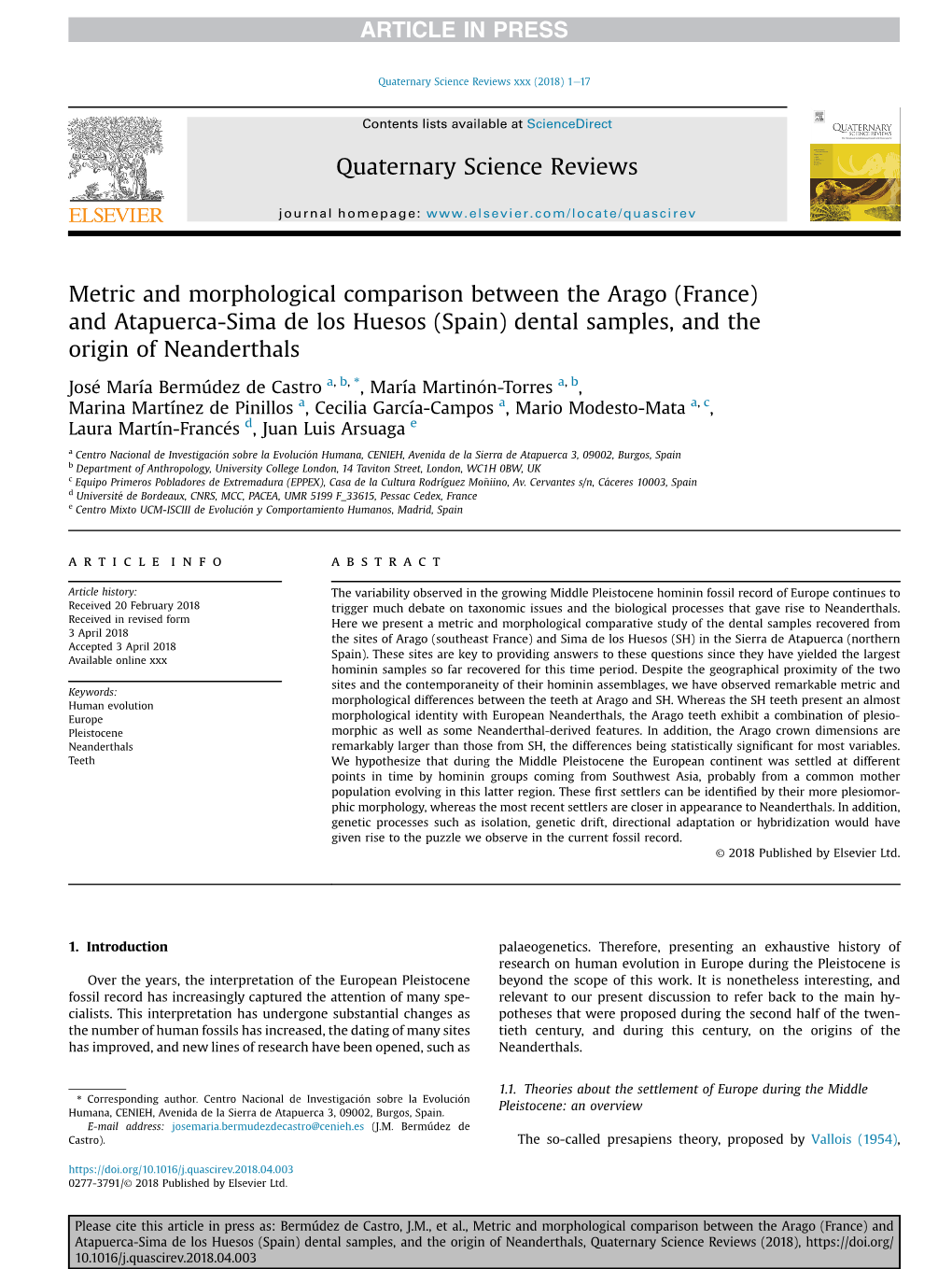 Metric and Morphological Comparison Between the Arago (France) and Atapuerca-Sima De Los Huesos (Spain) Dental Samples, and the Origin of Neanderthals