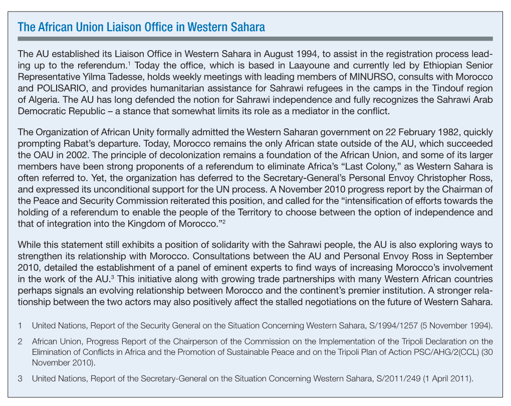 The African Union Liaison Office in Western Sahara