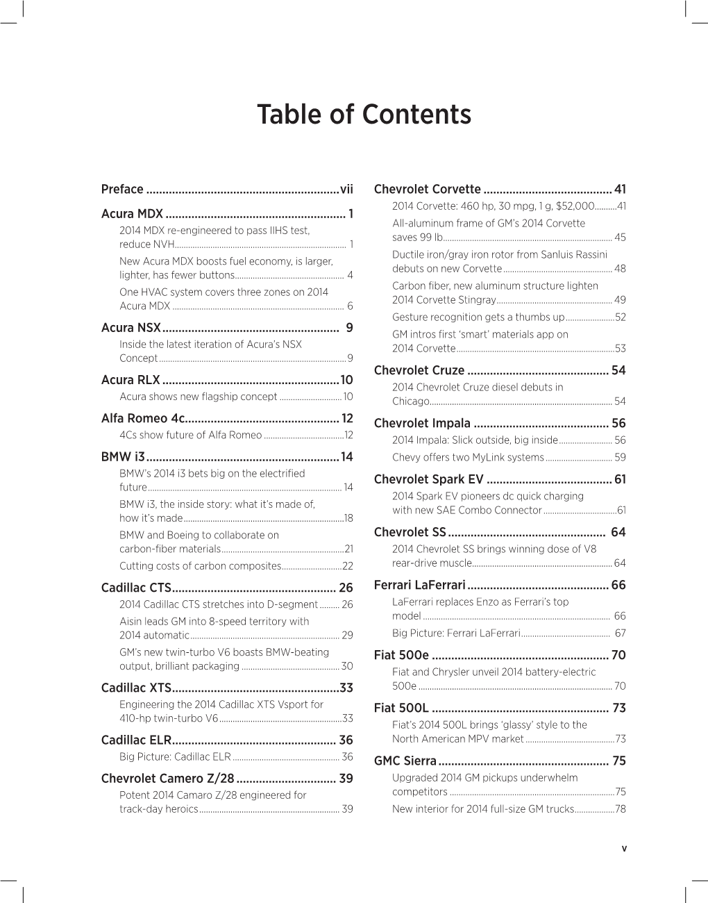 Table of Contents