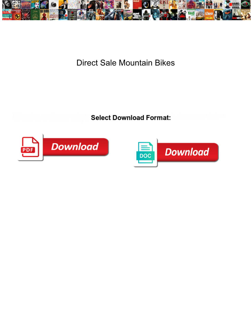 Direct Sale Mountain Bikes