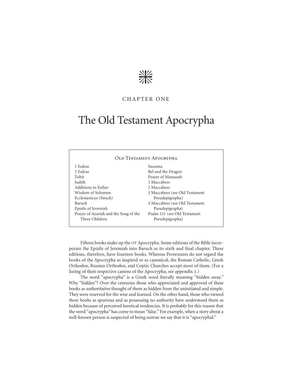 The Old Testament Apocrypha