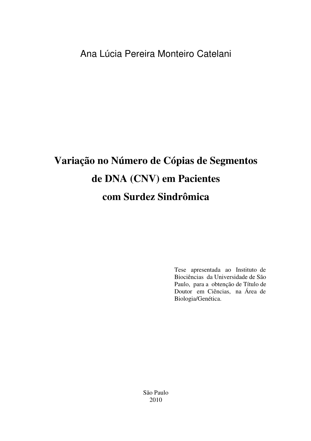 CNV) Em Pacientes Com Surdez Sindrômica