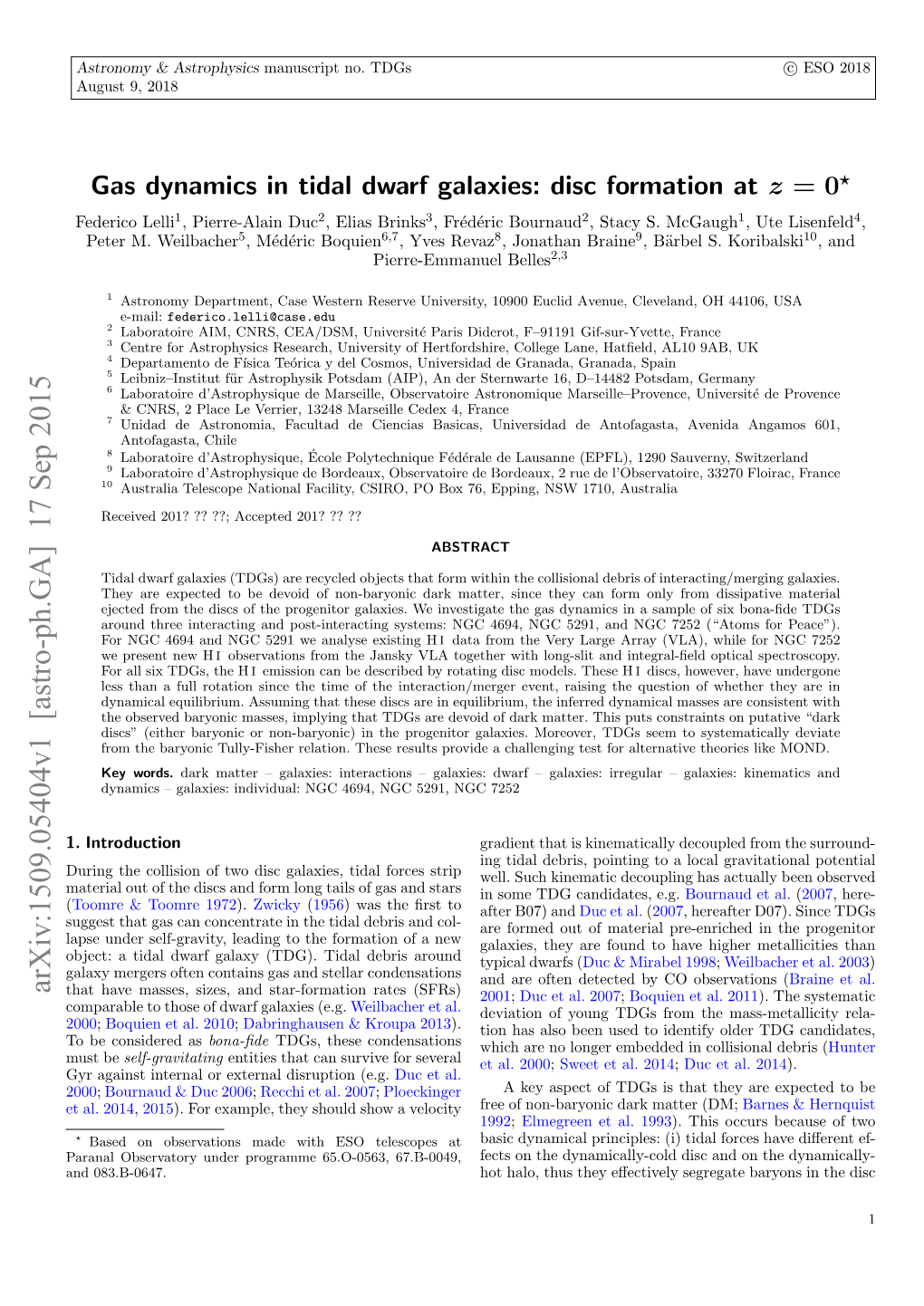 Gas Dynamics in Tidal Dwarf Galaxies: Disc Formation at Z= 0