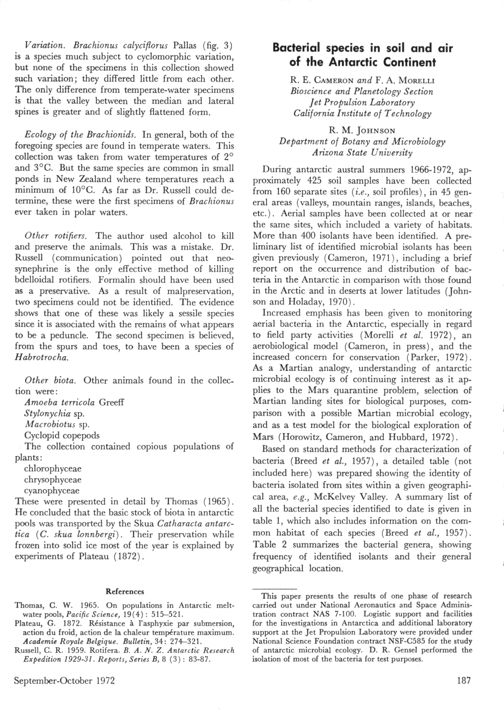 Bacterial Species in Soil and Air of the Antarctic Continent