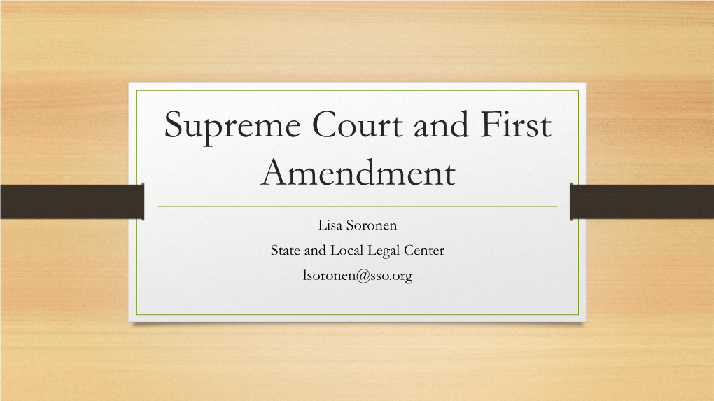 Supreme Court and First Amendment