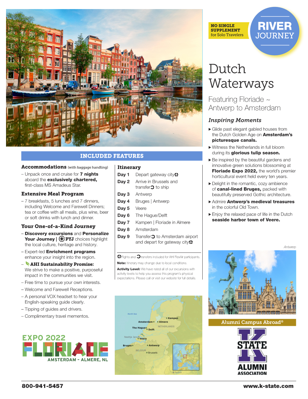 Dutch Waterways Featuring Floriade ~ Antwerp to Amsterdam