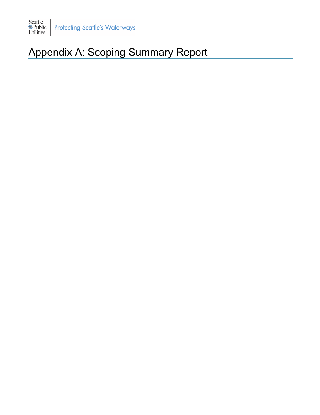 Scoping Summary Report