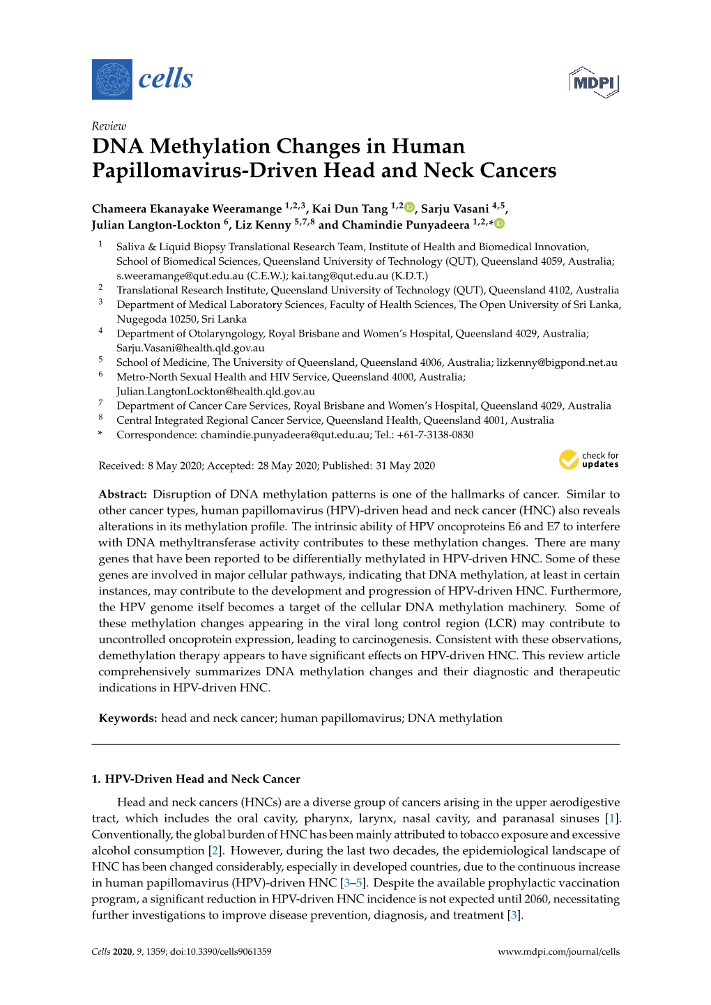 DNA Methylation Changes in Human Papillomavirus-Driven Head and Neck Cancers