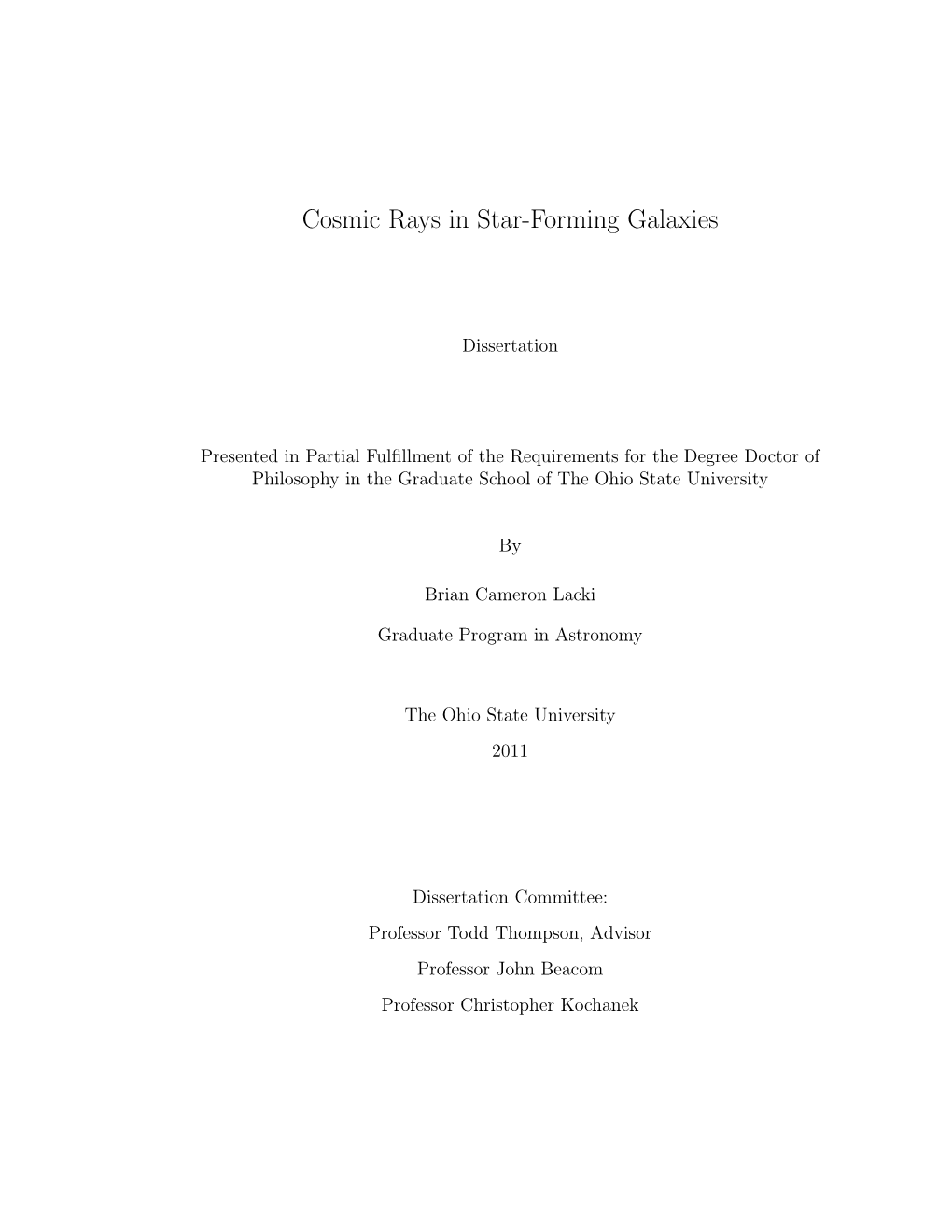 Cosmic Rays in Star-Forming Galaxies