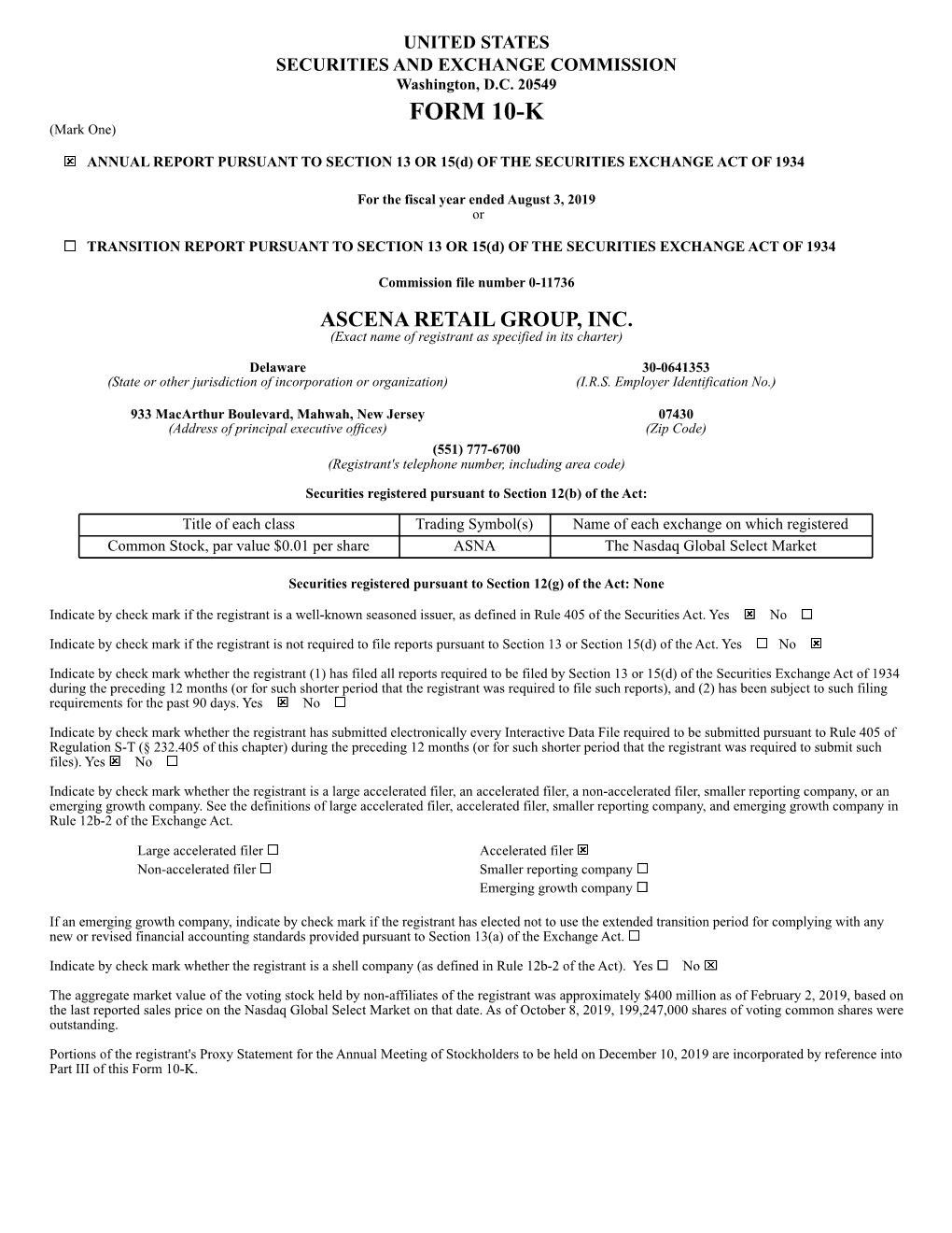 FORM 10-K (Mark One)