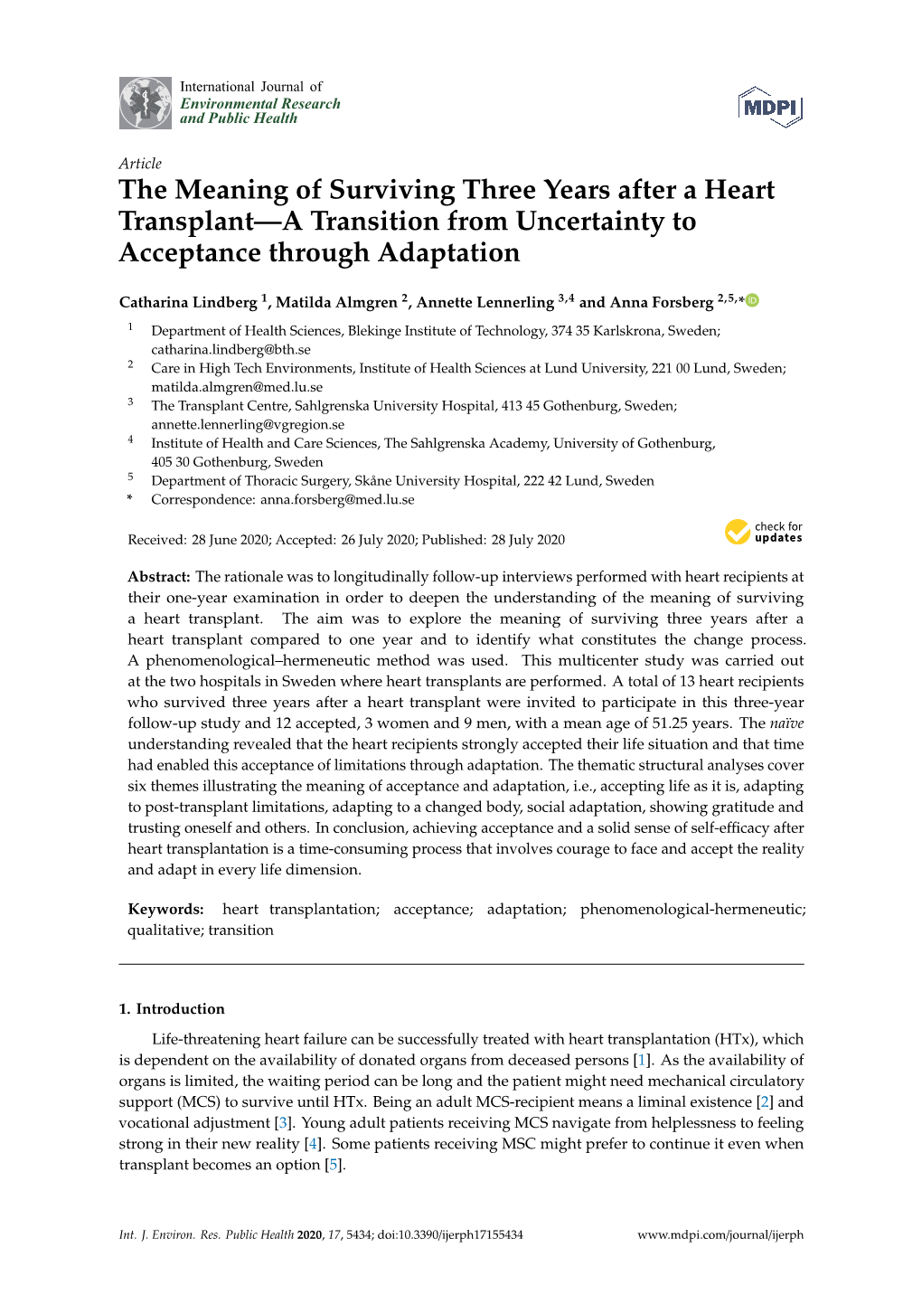 The Meaning of Surviving Three Years After a Heart Transplant—A Transition from Uncertainty to Acceptance Through Adaptation