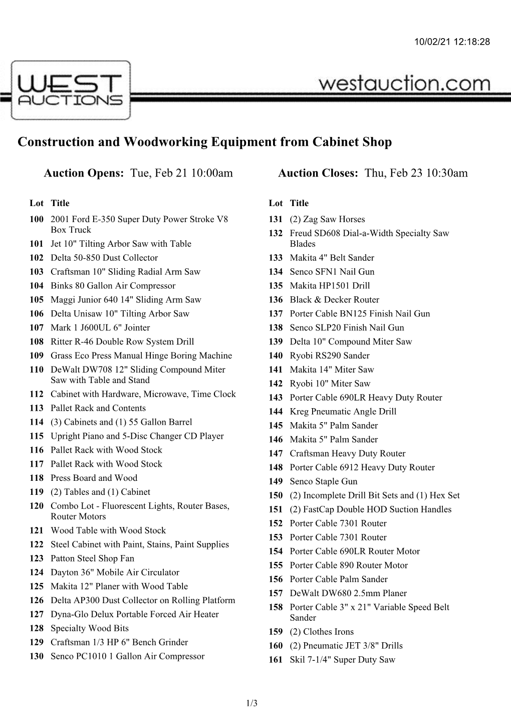 Construction and Woodworking Equipment from Cabinet Shop