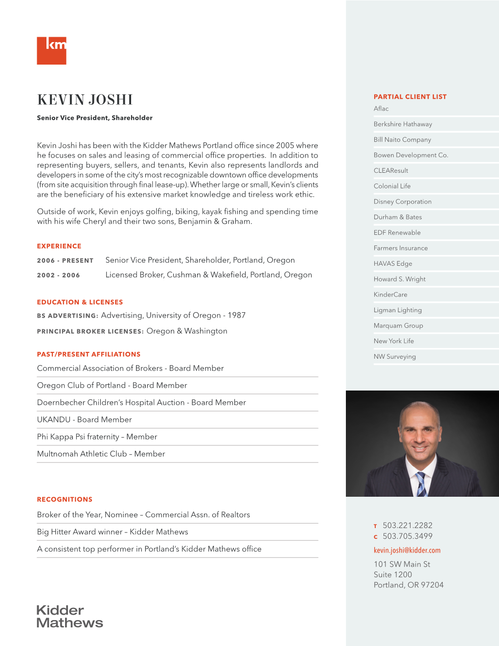 KEVIN JOSHI Aflac Senior Vice President, Shareholder Berkshire Hathaway