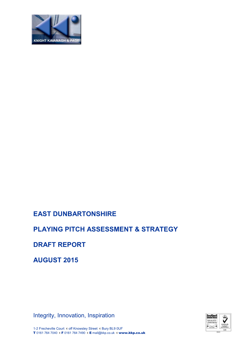 East Dunbartonshire Playing Pitch Assessment & Strategy Draft Report