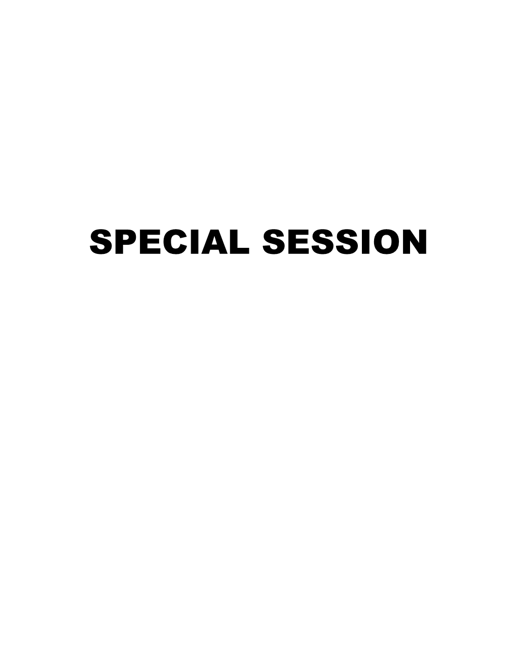 Special Session