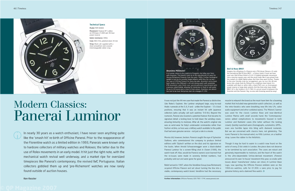 Panerai Luminor Ensuring Immunity to Moisture