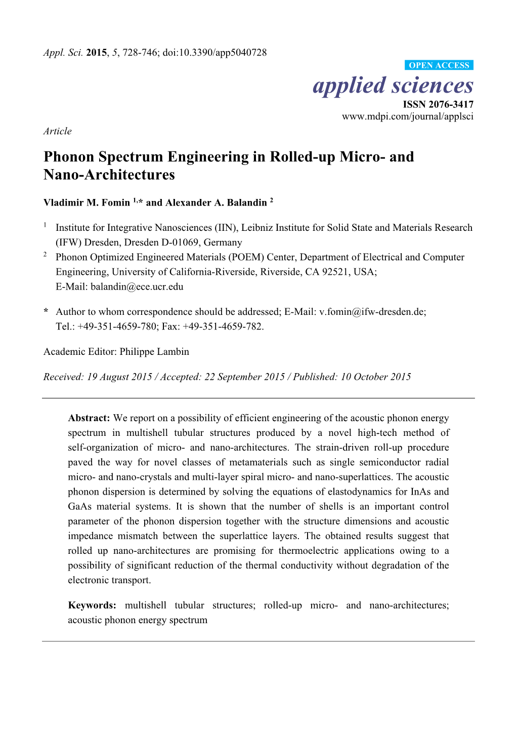 Phonon Spectrum Engineering in Rolled-Up Micro- and Nano-Architectures