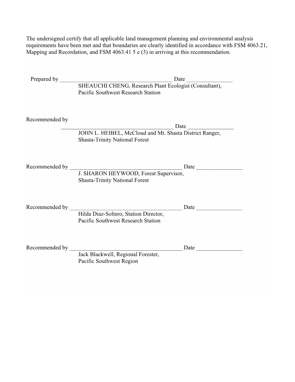 Draft Establishment Record for Cedar Basin Research Natural Area Within Shasta-Trinity National Forests, Siskiyou County, California