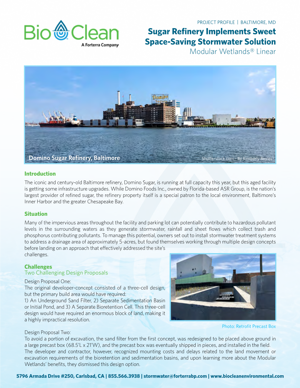 Sugar Refinery Implements Sweet Space-Saving Stormwater Solution Modular Wetlands® Linear