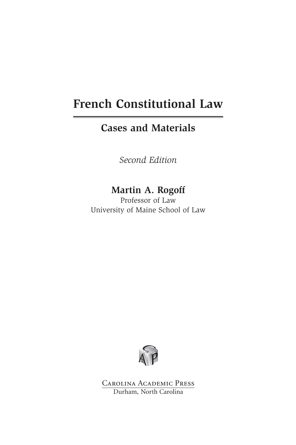 French Constitutional Law