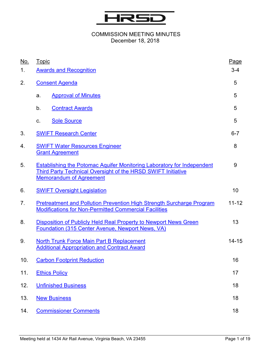 COMMISSION MEETING MINUTES December 18, 2018