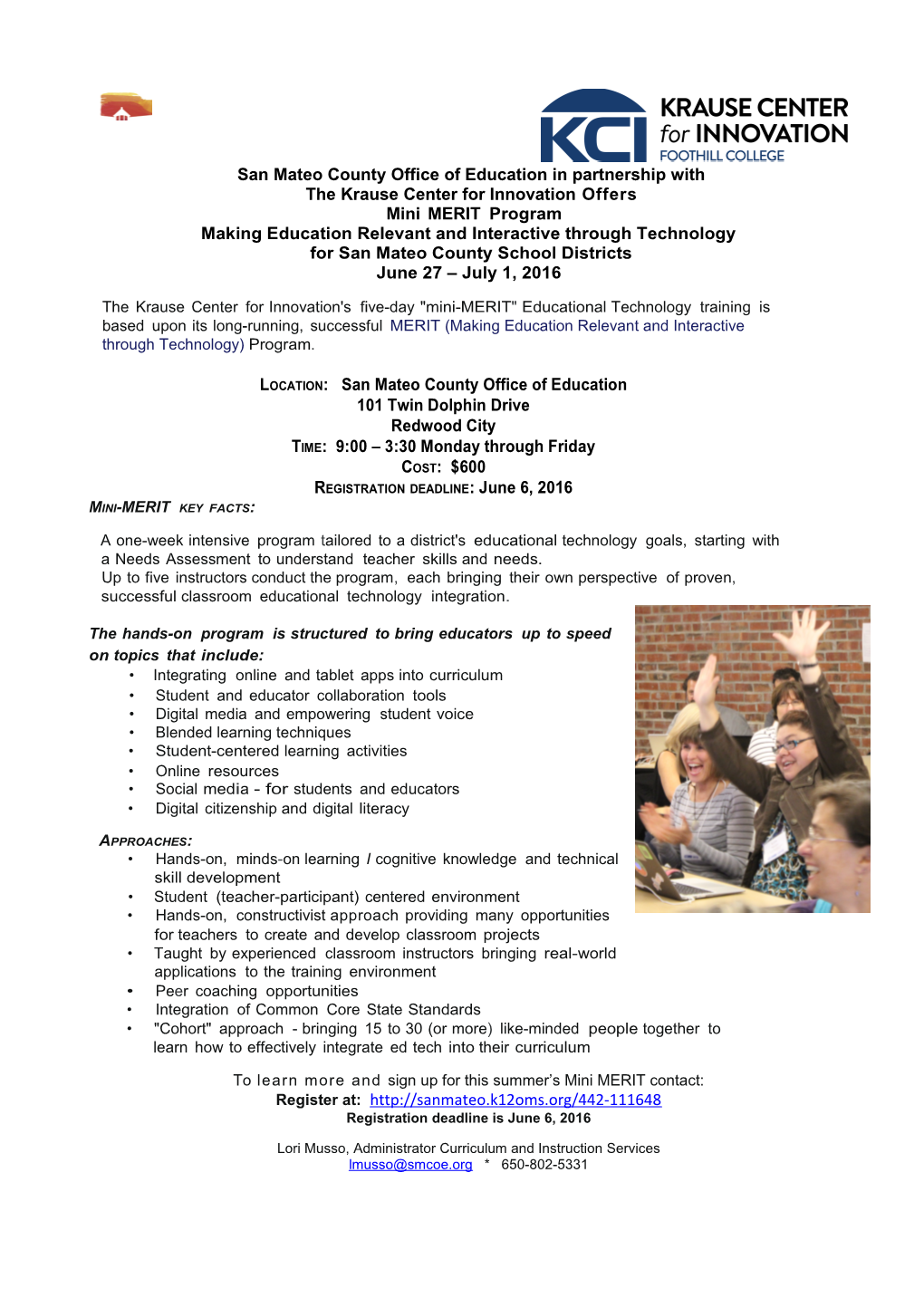 San Mateo County Office of Education in Partnership With