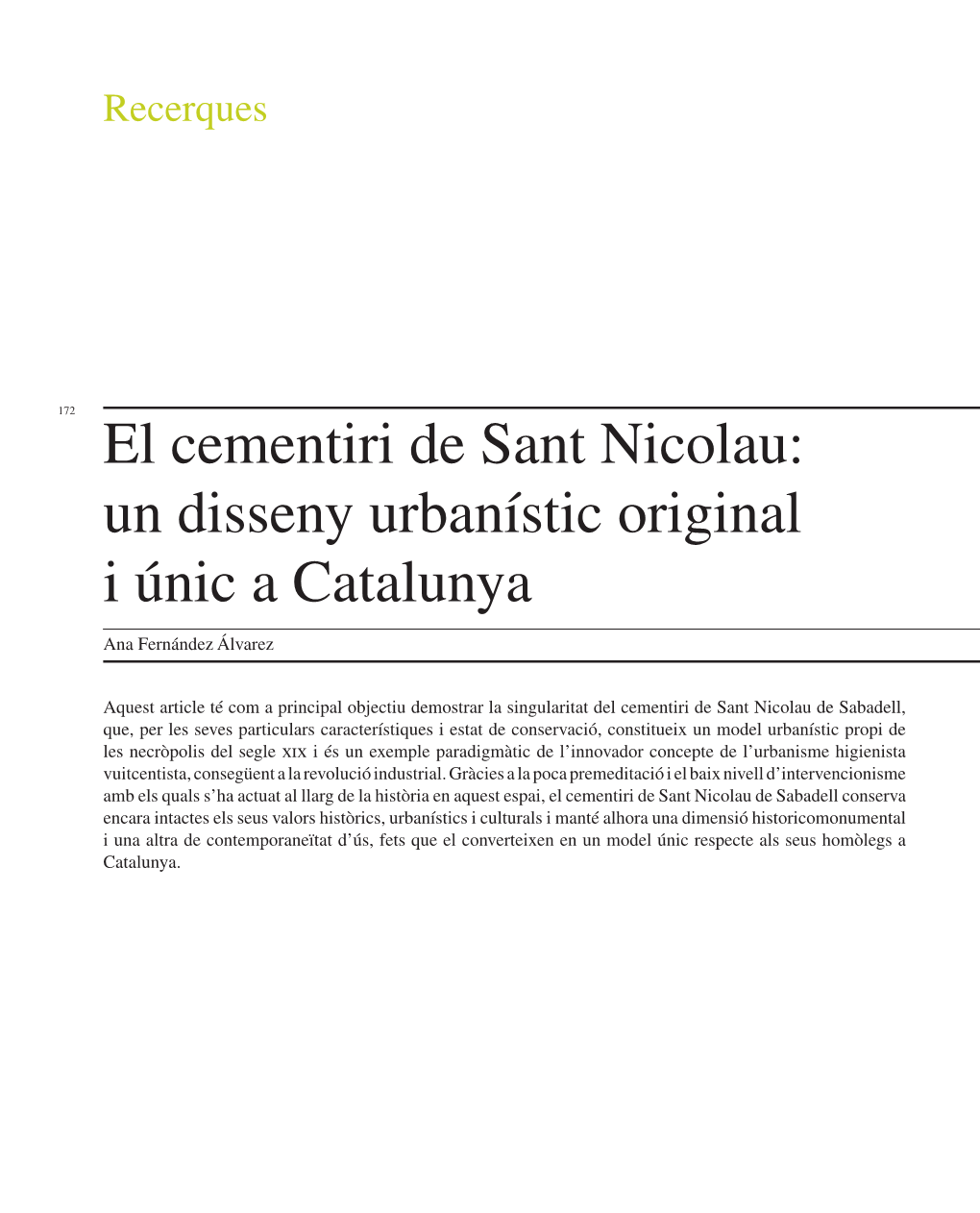 El Cementiri De Sant Nicolau: Un Disseny Urbanístic Original I Únic a Catalunya