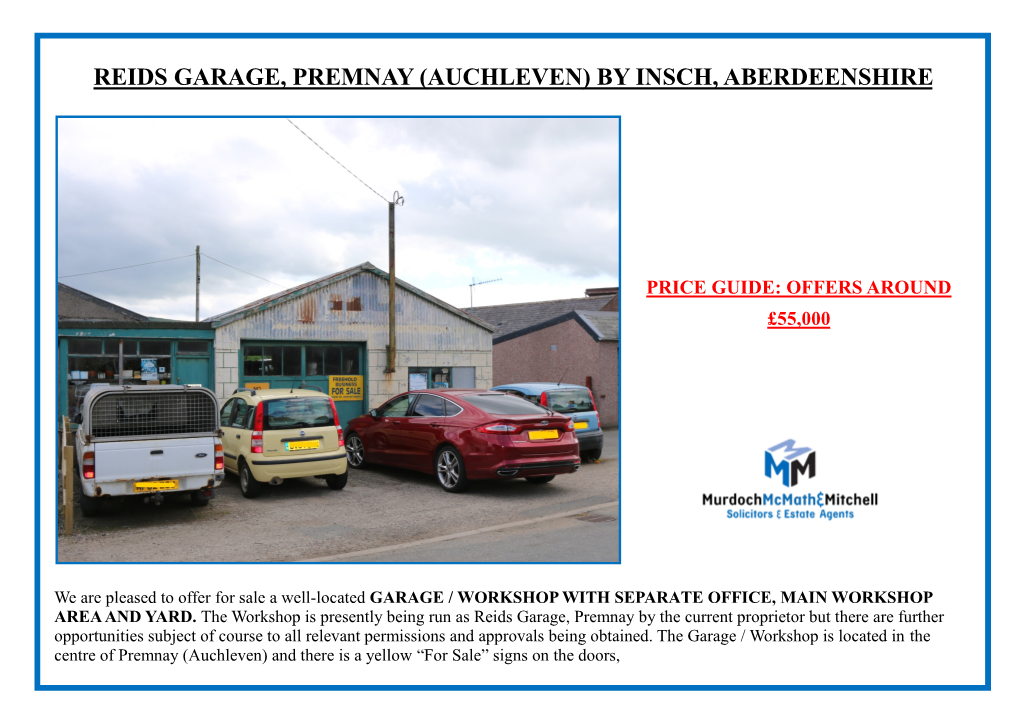 Reids Garage, Premnay (Auchleven) by Insch, Aberdeenshire
