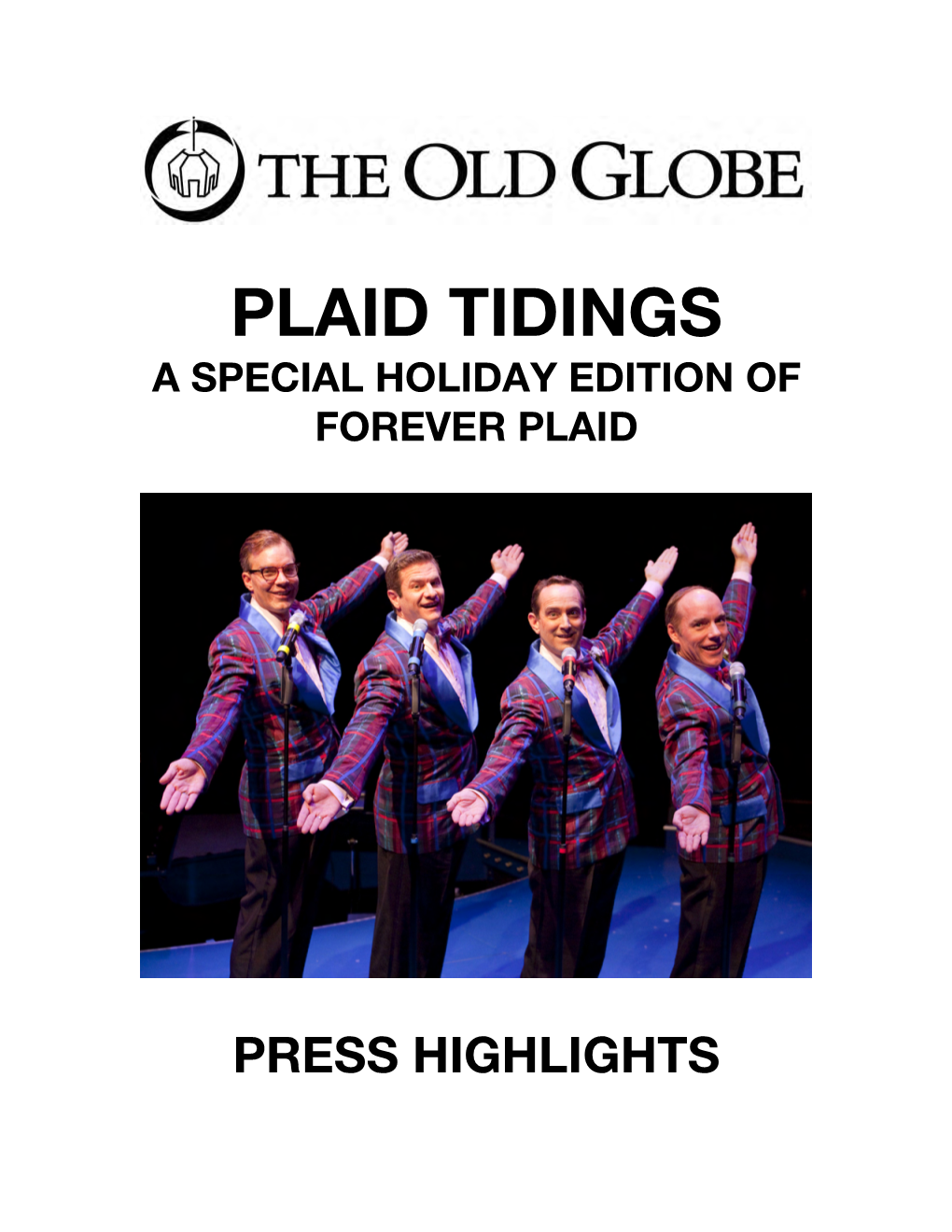 Plaid Tidings a Special Holiday Edition of Forever Plaid  