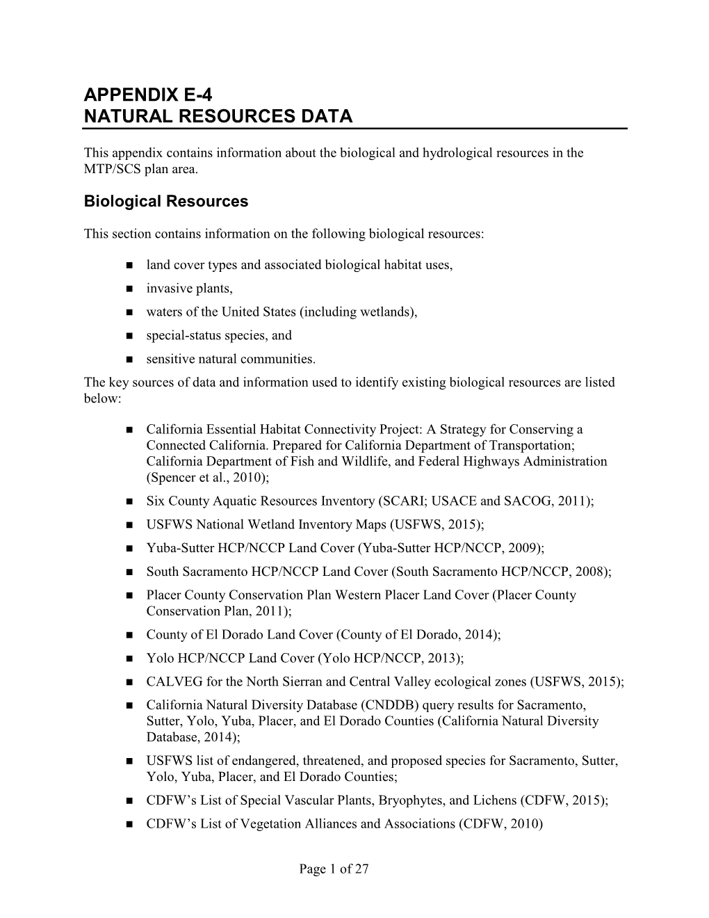 Natural Resource Data