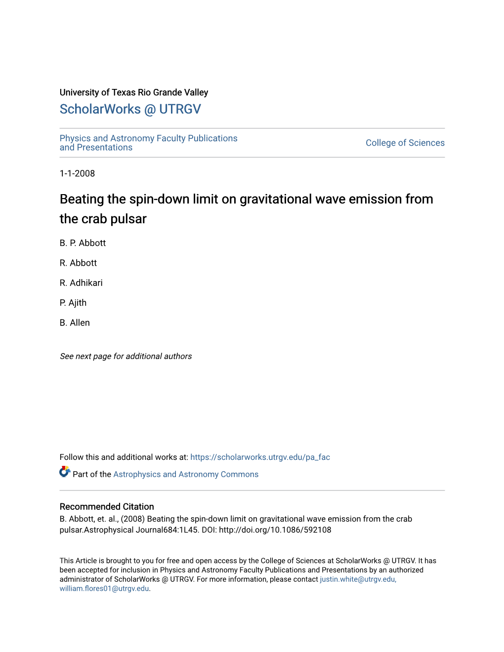 Beating the Spin-Down Limit on Gravitational Wave Emission from the Crab Pulsar