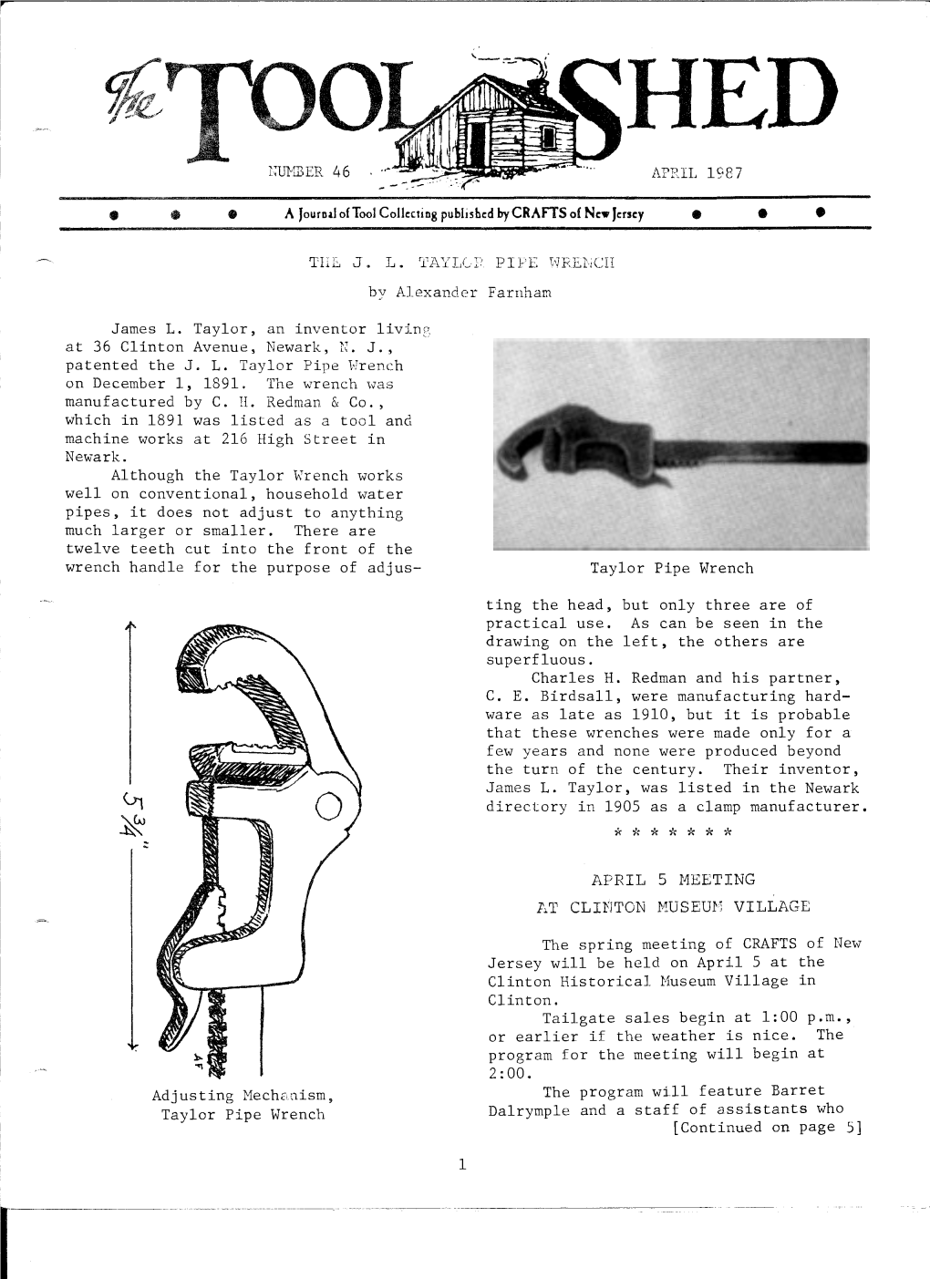 Tool Shed Number 46 April 1987