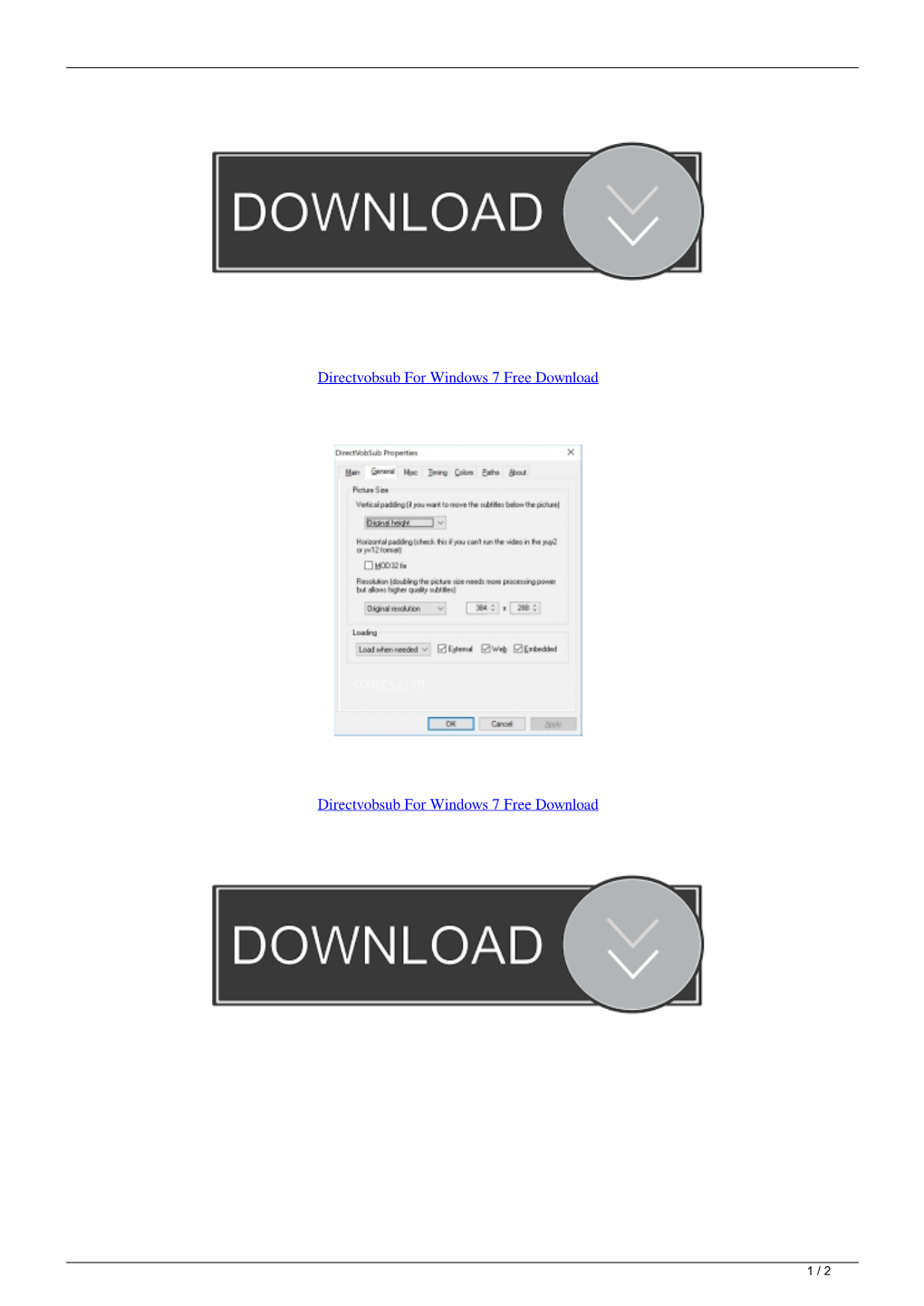 Directvobsub for Windows 7 Free Download