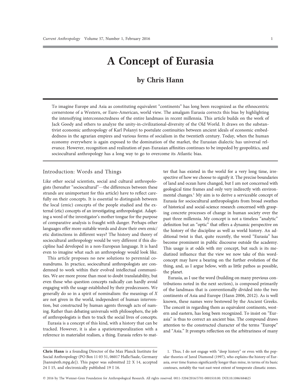 A Concept of Eurasia