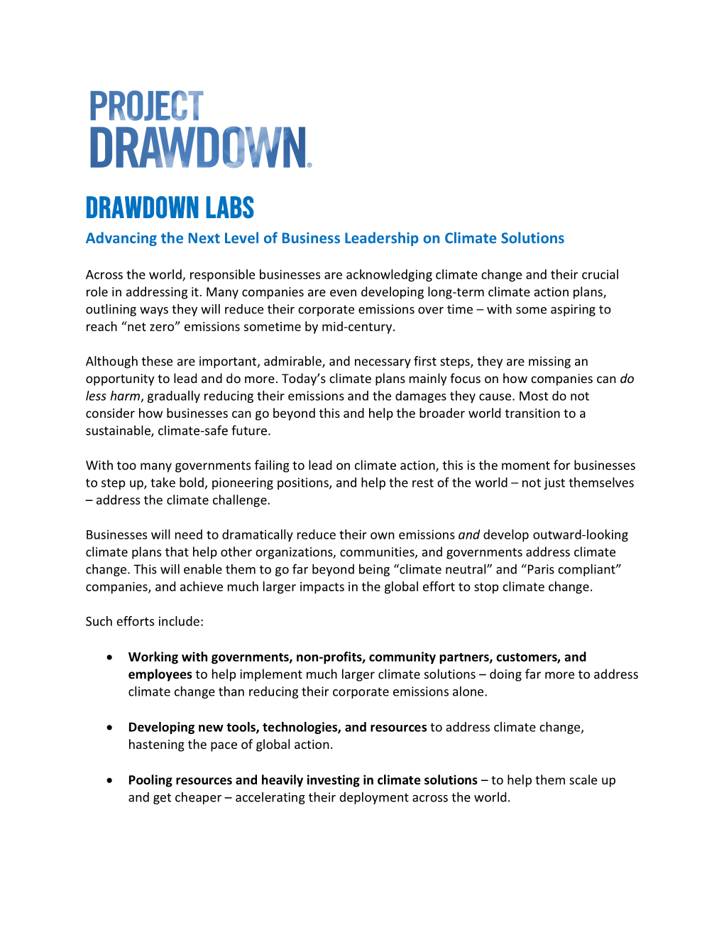 Drawdown Labs Overview