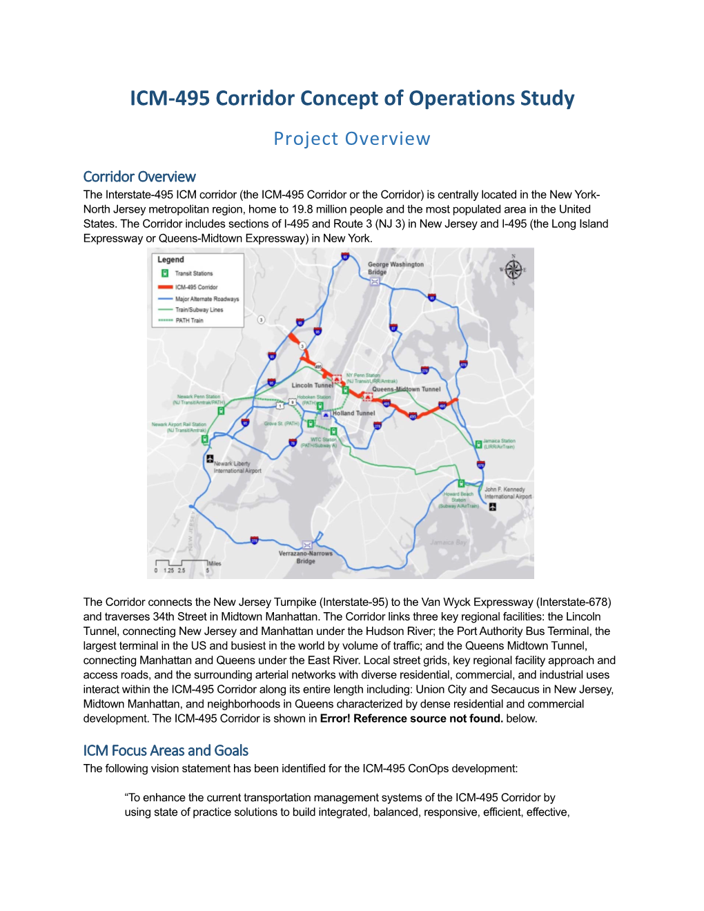 ICM-495 Corridor Concept of Operations Study Project Overview