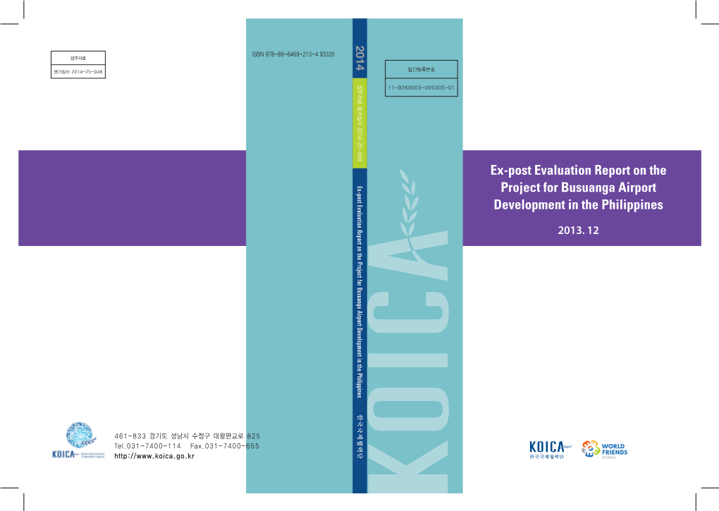 Ex-Post Evaluation Report on the Project for Busuanga Airport Development in the Philippines Project for Busuanga Airport Development in the Philippines