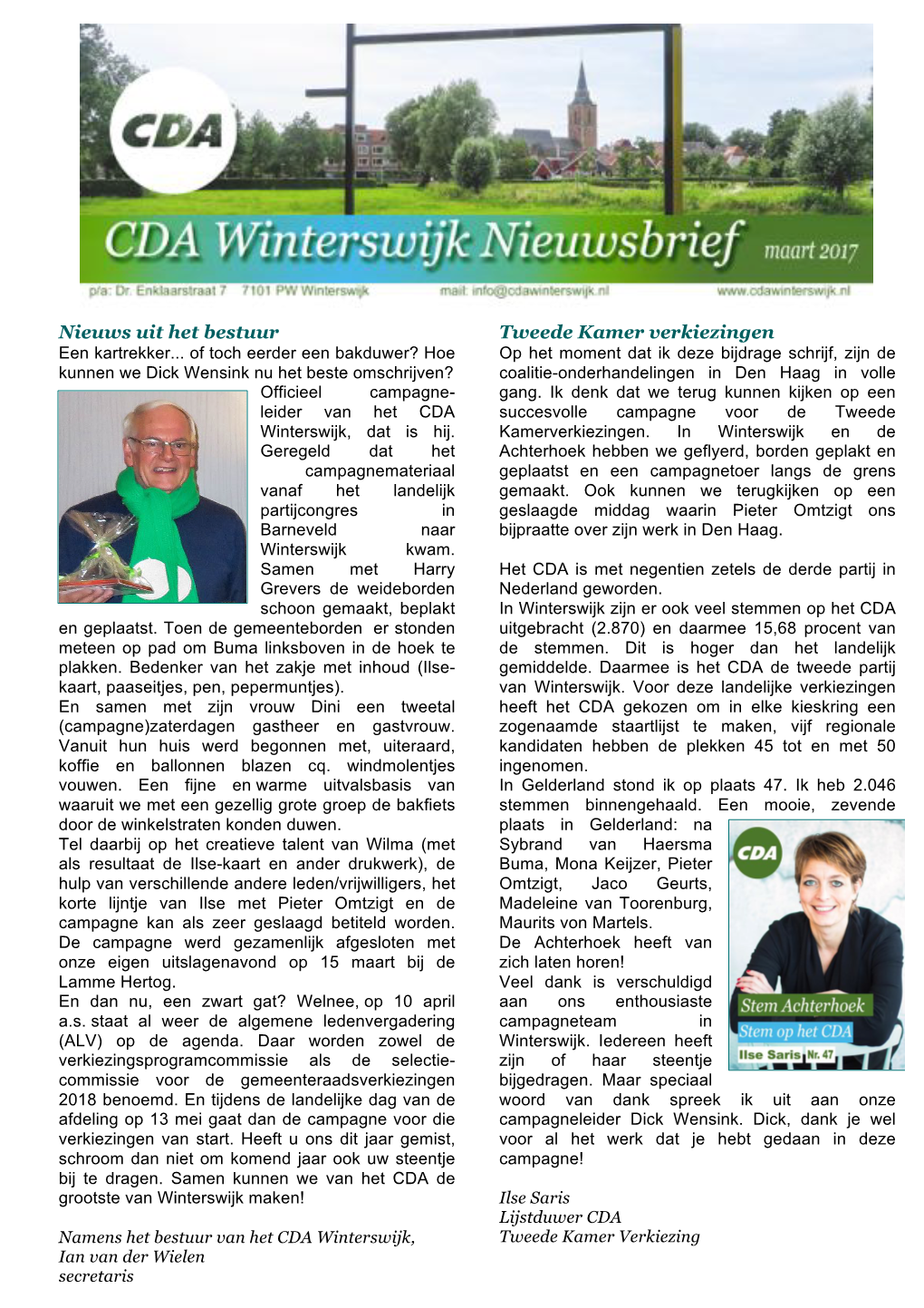 CDA Winterswijk Nieuwsbrief Maart 17
