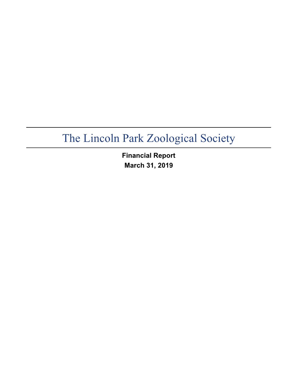 The Lincoln Park Zoological Society